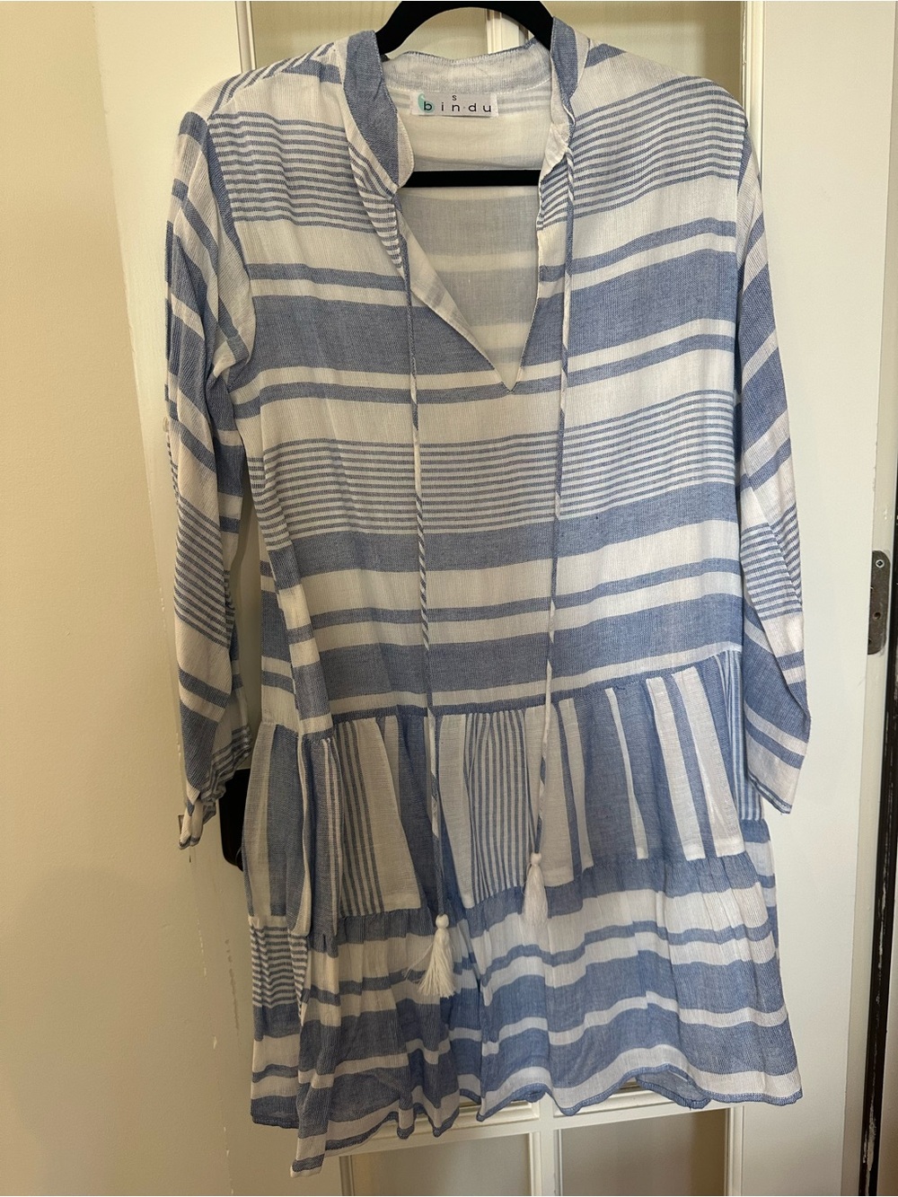 Bindu Blue & White Striped Tunic Dress